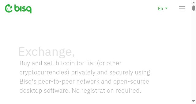 Screenshot of bisq.network