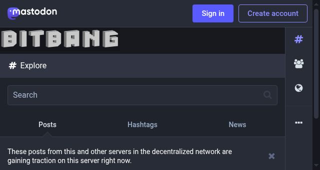 Screenshot of bitbang.social