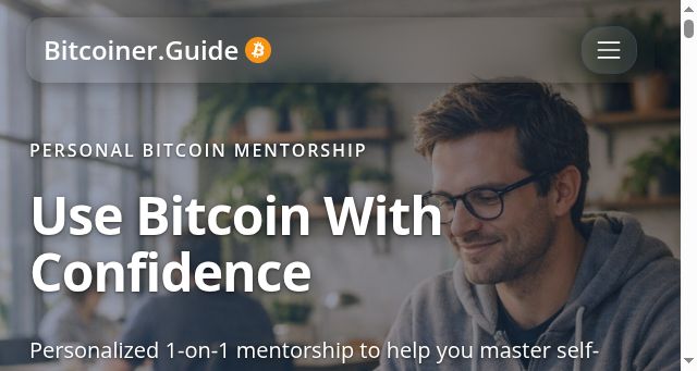 Screenshot of bitcoiner.guide