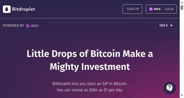 Screenshot of bitdroplet.com