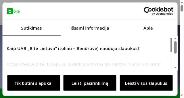Screenshot of bite.lt