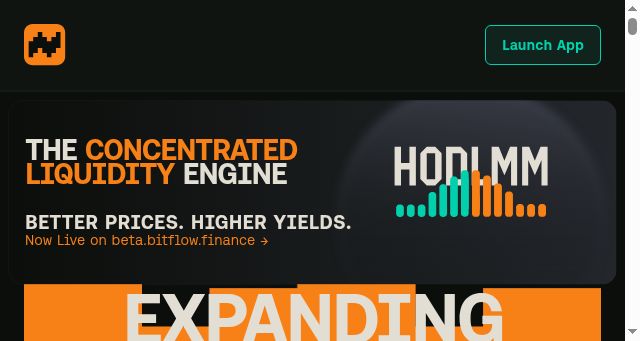 Screenshot of bitflow.finance