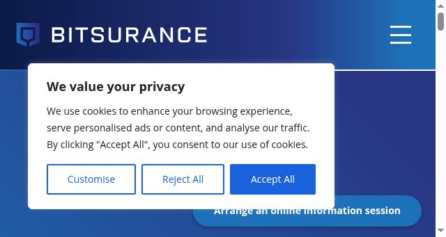 Screenshot of bitsurance.eu
