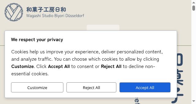 Screenshot of biyori.cafe
