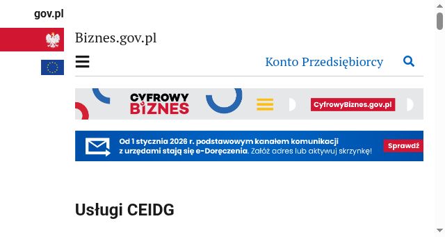 Screenshot of biznes.gov.pl