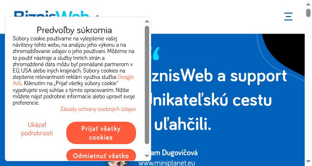 Screenshot of biznisweb.sk