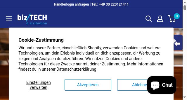 Screenshot of biztech-distribution.eu