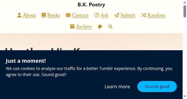 Screenshot of bkpoetry.com