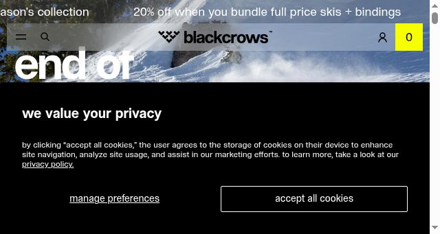 Screenshot of black-crows.com