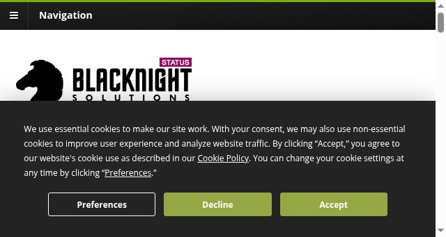 Screenshot of blacknight.tech