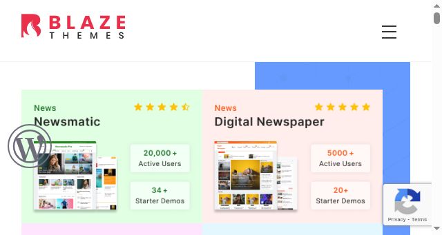 Screenshot of blazethemes.com