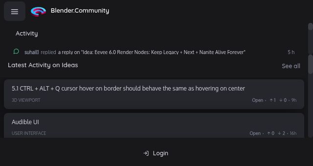 Screenshot of blender.community