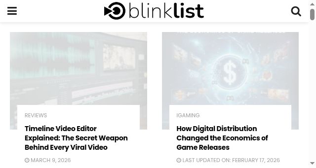 Screenshot of blinklist.com