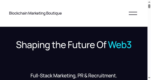 Screenshot of blockchainmarketingboutique.com