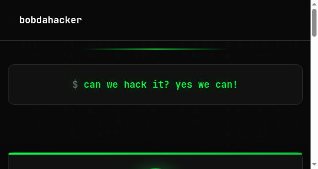 Screenshot of bobdahacker.com