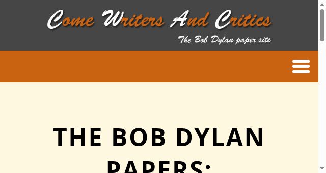 Screenshot of bobdylan-comewritersandcritics.com