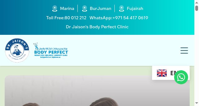 Screenshot of bodyperfect.ae