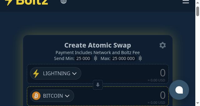 Screenshot of boltz.exchange