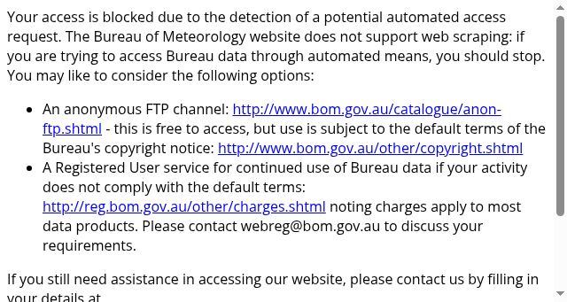 Screenshot of bom.gov.au