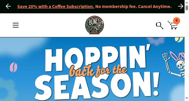 Screenshot of bonescoffee.com