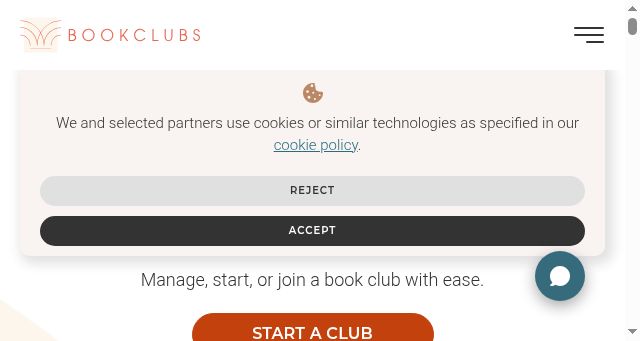 Screenshot of bookclubs.com