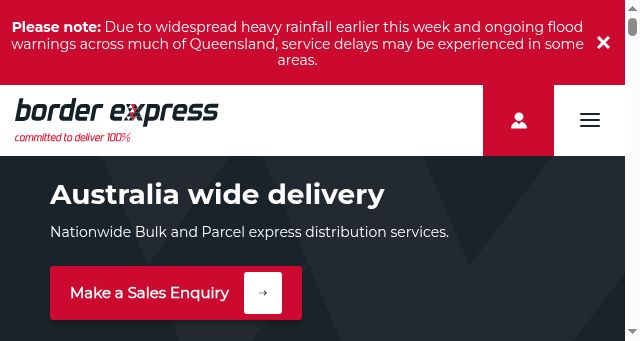 Screenshot of borderexpress.com.au