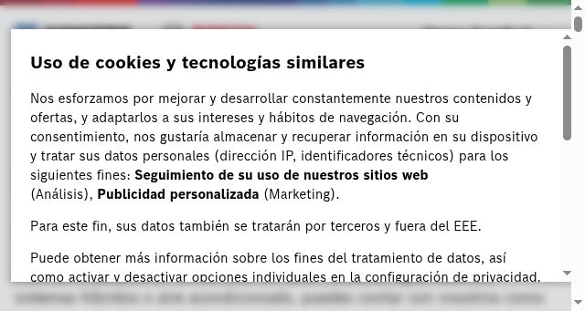 Screenshot of bosch-homecomfort.com