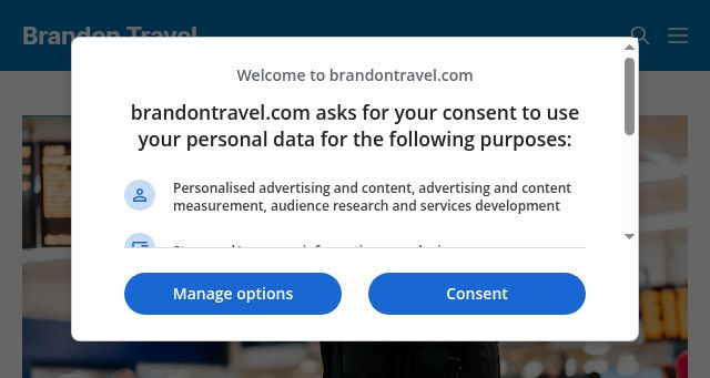 Screenshot of brandontravel.com