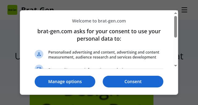 Screenshot of brat-gen.com
