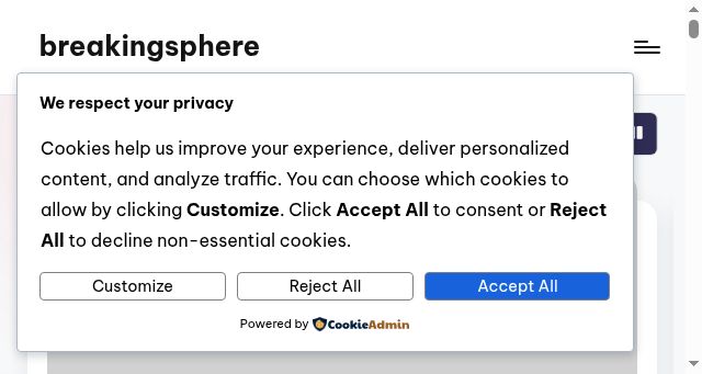 Screenshot of breakingsphere.co.uk