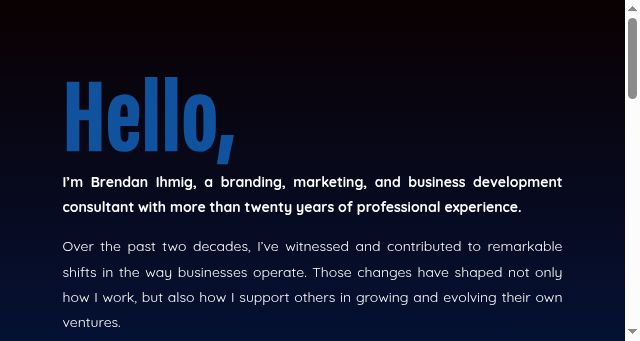 Screenshot of brendanihmig.com