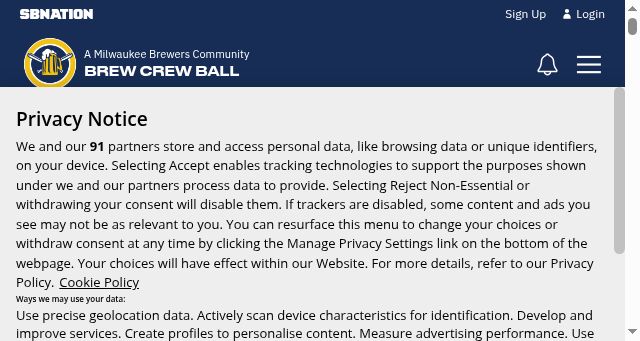 Screenshot of brewcrewball.com