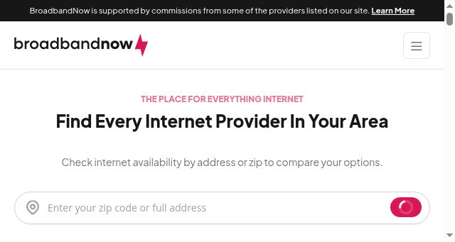 Screenshot of broadbandnow.com