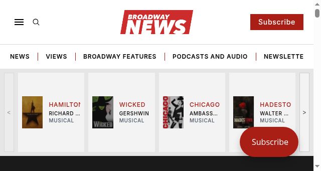 Screenshot of broadwaynews.com