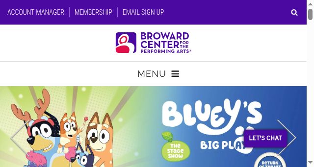 Screenshot of browardcenter.org