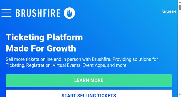 Screenshot of brushfire.com