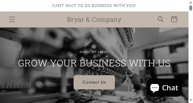 Screenshot of bryarcompany.com