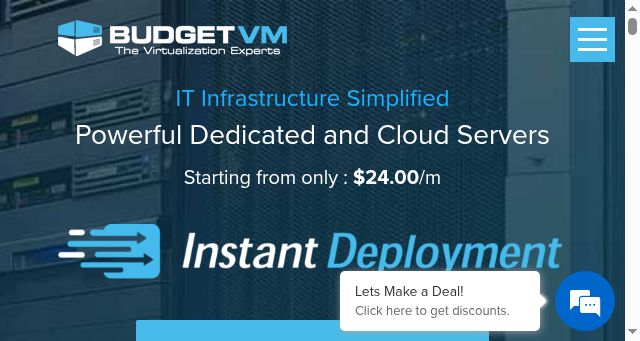 Screenshot of budgetvm.com