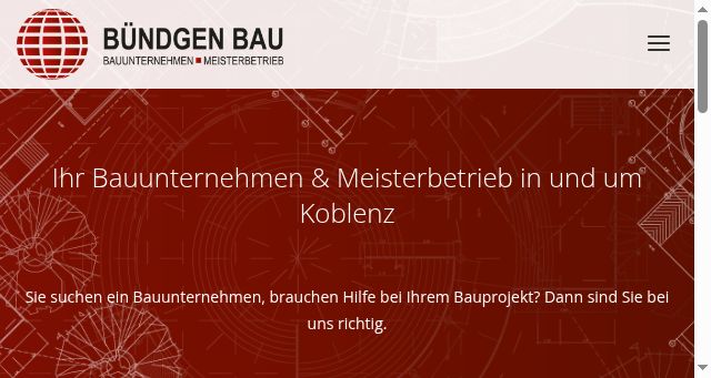 Screenshot of buendgen-bau.de