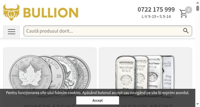 Screenshot of bullion.ro