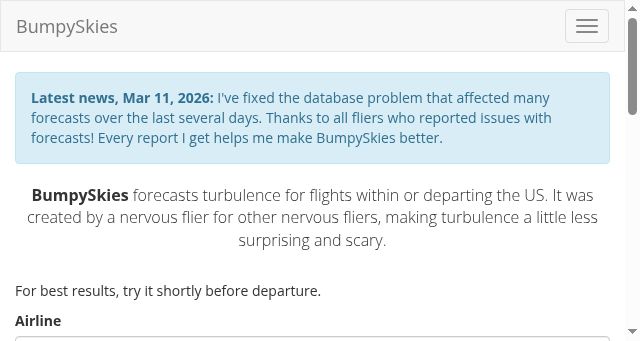Screenshot of bumpyskies.com