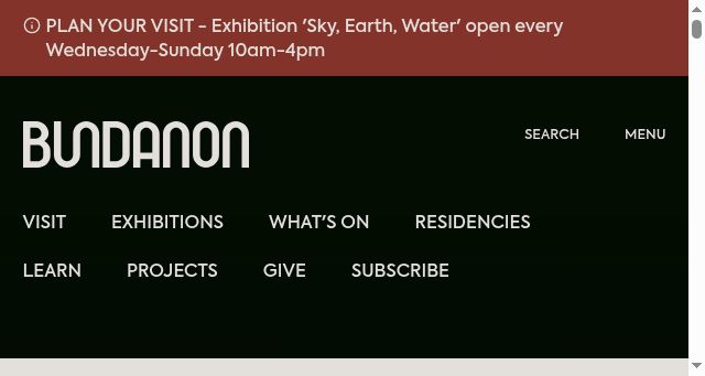 Screenshot of bundanon.com.au