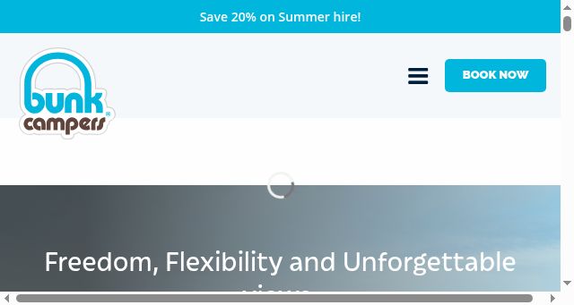 Screenshot of bunkcampers.com