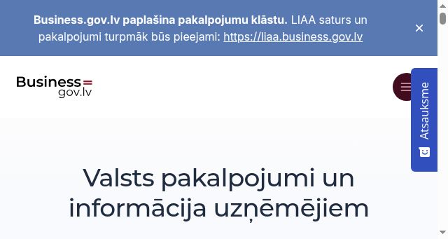 Screenshot of business.gov.lv