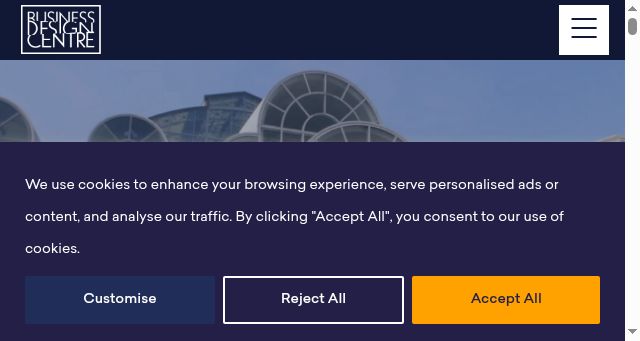 Screenshot of businessdesigncentre.co.uk