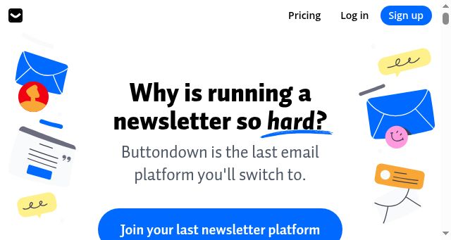 Screenshot of buttondown.com