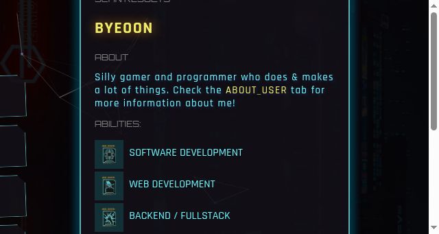 Screenshot of byeoon.dev