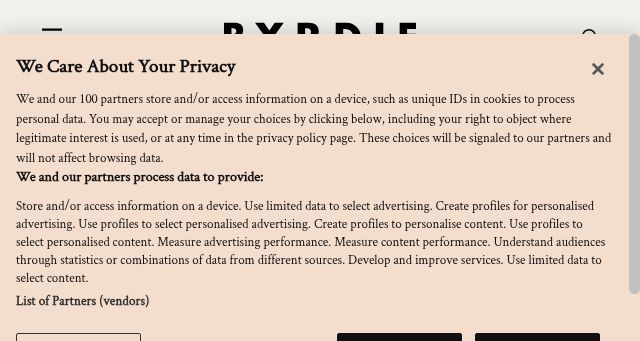 Screenshot of byrdie.com
