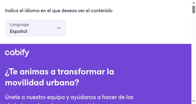 Screenshot of cabify.careers