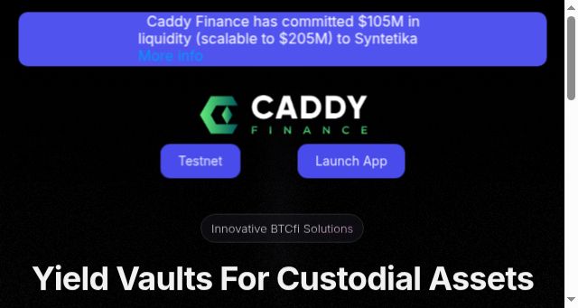 Screenshot of caddy.finance